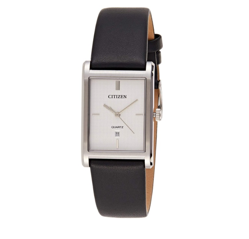 Citizen Quartz White Dial Black Leather Men's Watch BH3001-06A