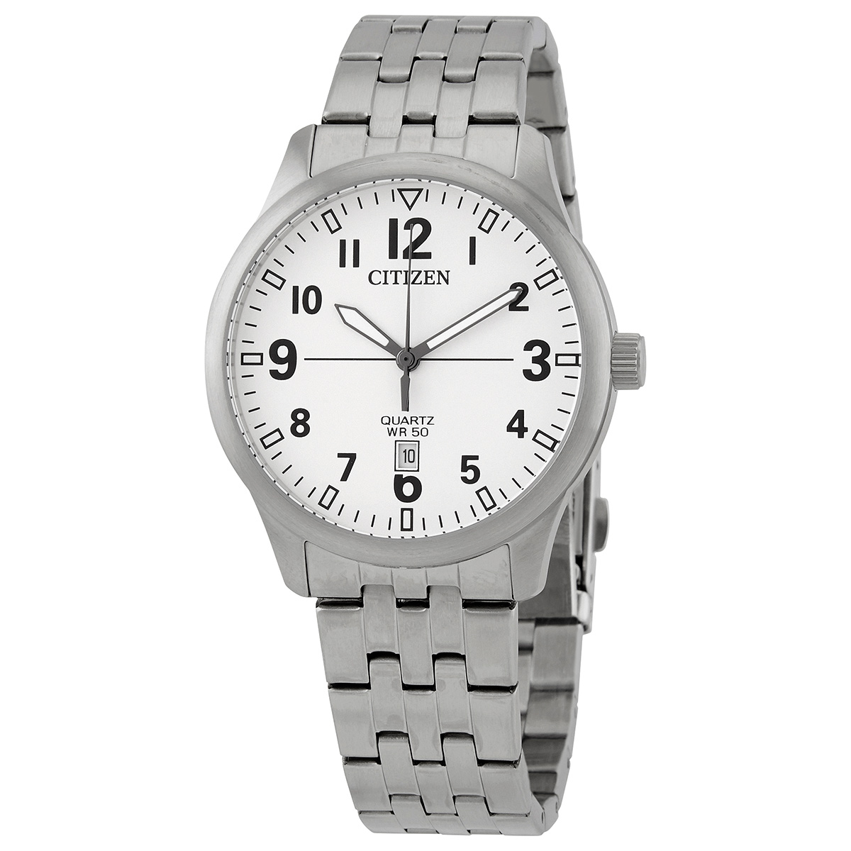 Citizen Quartz White Dial Stainless Steel Men's Watch BI1050-81B
