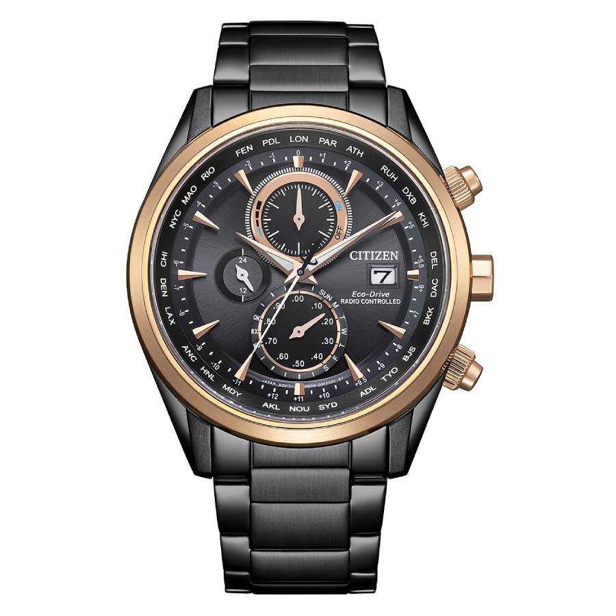 Citizen Radio-Controlled World Time Chronograph Black Dial Men's
