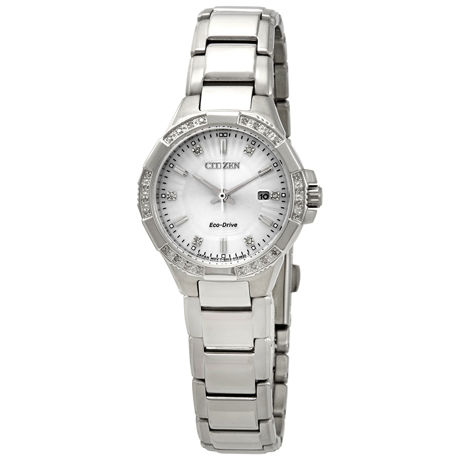 Citizen Riva Diamond Silver Dial Ladies Watch EW2460-56A