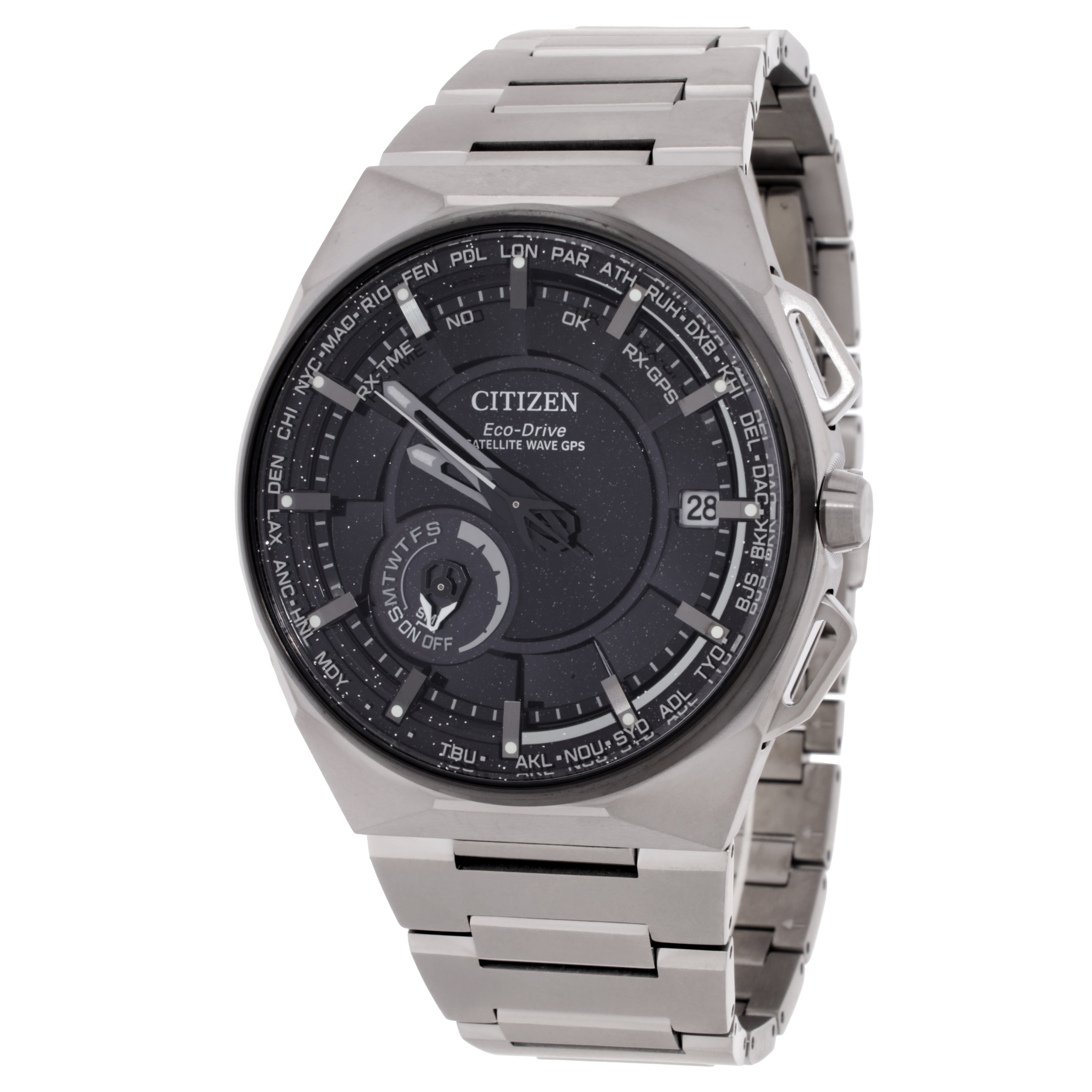 Citizen Satellite Wave X Perpetual World Time Black Dial Men's Watch CC3097-52E