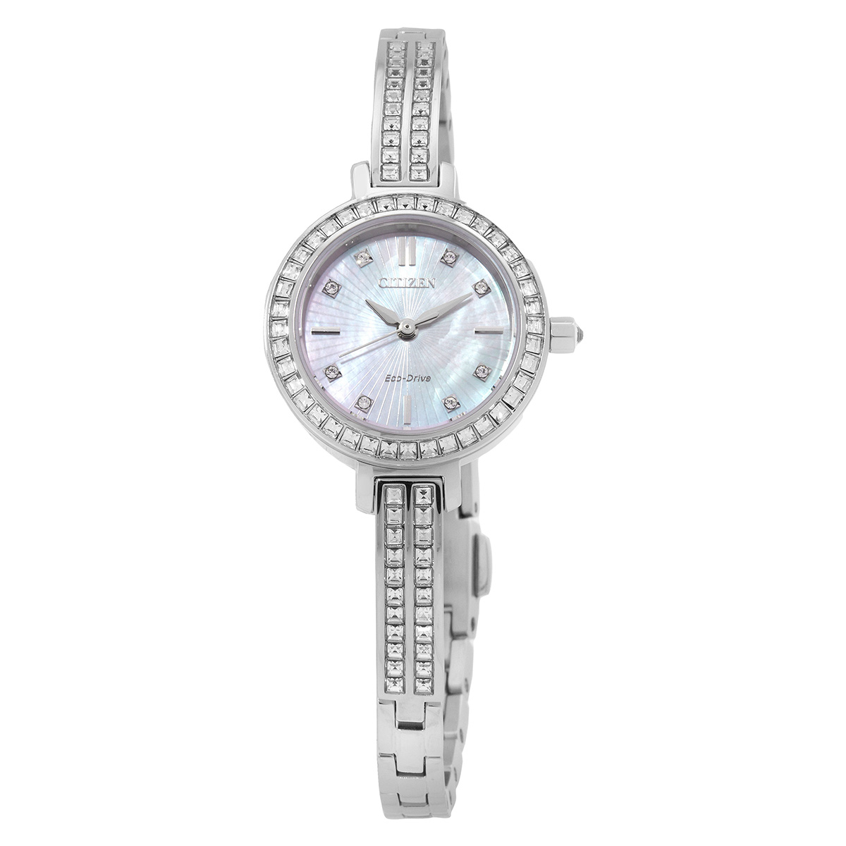Citizen Silhouette Crystal Eco-Drive White Dial Ladies Watch EM0860-51D