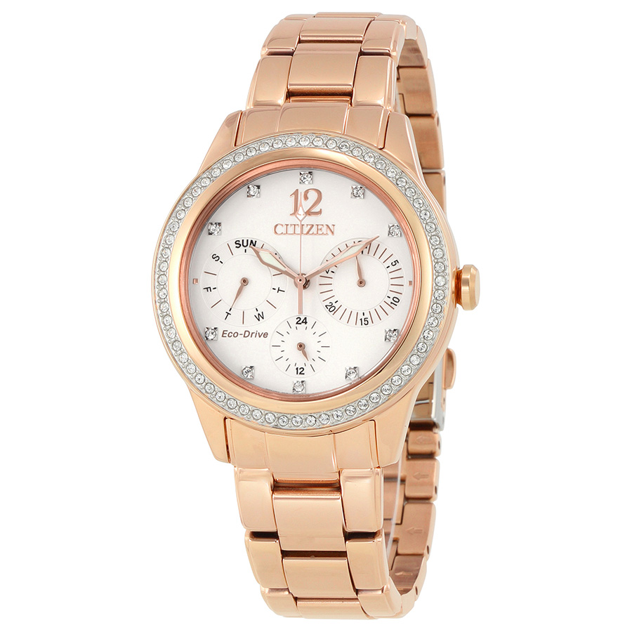 Citizen Silhouette Crystal White Dial Ladies Watch FD2013-50A