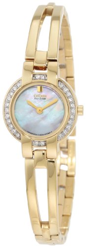 Citizen Silhouette Eco-Drive Mother of Pearl Dial Gold-Tone Stainless Steel Ladies Watch EW9992-59D