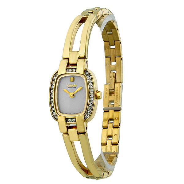 Citizen Silhouette Eco-Drive White Dial Gold-Tone Stainless Steel Ladies Watch EW9932-51A