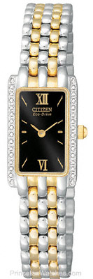 Citizen Silhouette Ladies Eco Drive Swarovski Crystal Accented Two-tone Watch EG2664-50E