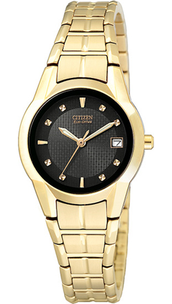 Citizen Silhouette Ladies Eco-Drive Gold-Tone Watch EW1412-54E