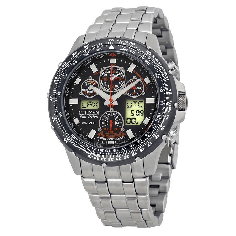 Citizen Skyhawk A-T Stainless Steel Chronograph Atomic Men's Watch  JY0000-53E