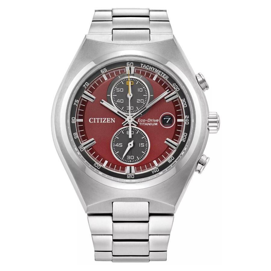 Citizen Super Titanium Chronograph Red Dial Men's Watch CA7090-52X