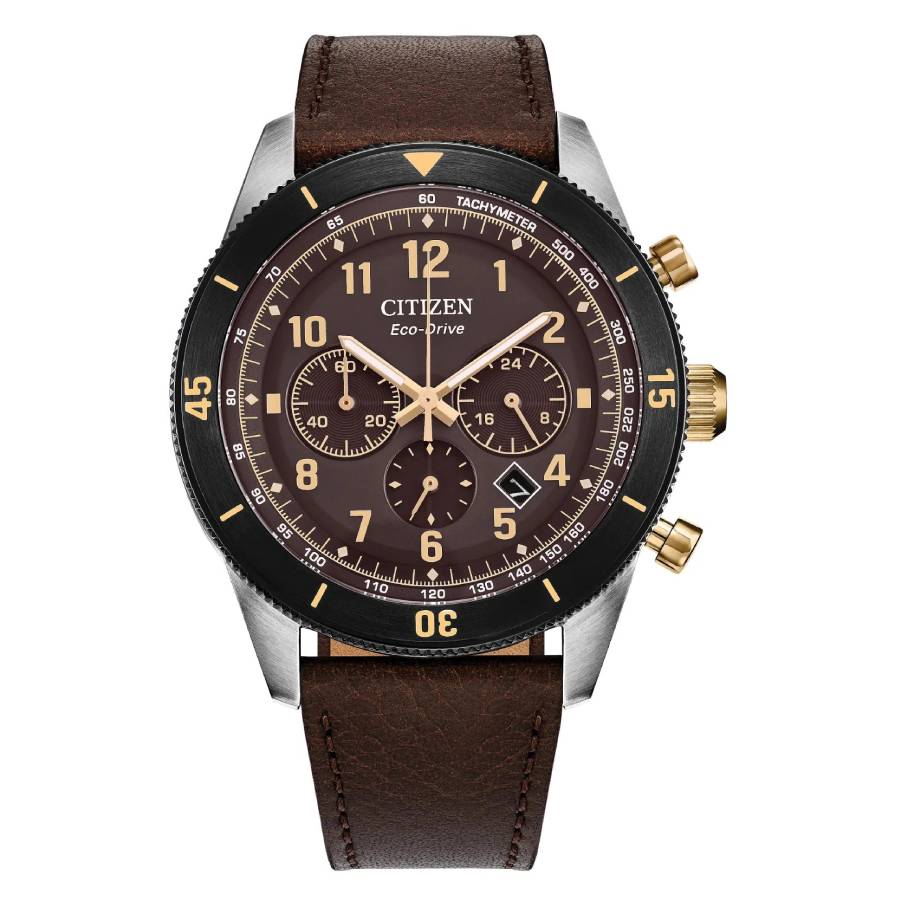Citizen Terra Force Chronograph Brown Dial Men's Watch CA4746-08X