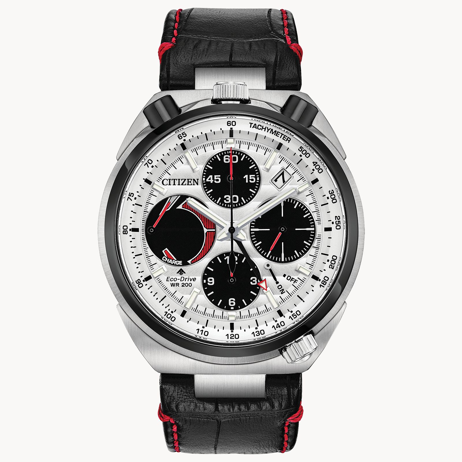 Citizen Tsuno Chrono Racer Alarm Chronograph Silver Dial Men's Watch AV0071-03A