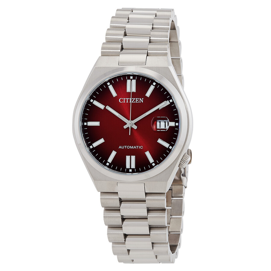 Shop Citizen Tsuyosa Automatic Burgundy Dial Men's Watch Nj0150-56w In Red/silver Tone