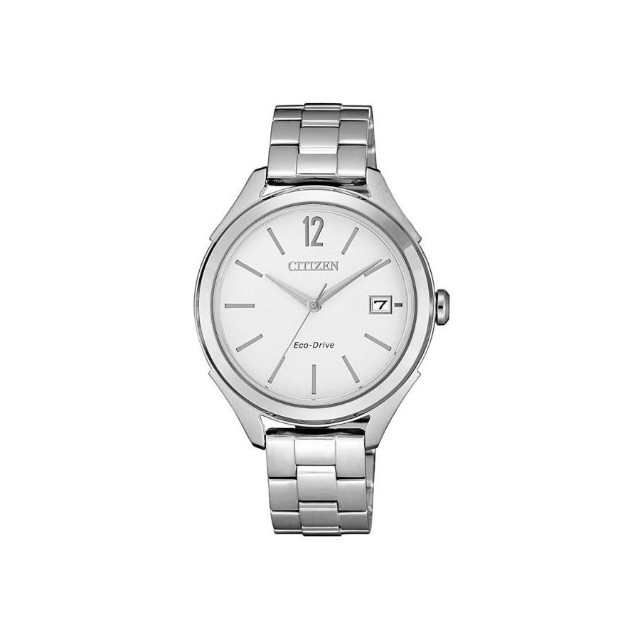 Citizen Eco-Drive White Dial Stainless Steel Ladies Watch FE6141-86A