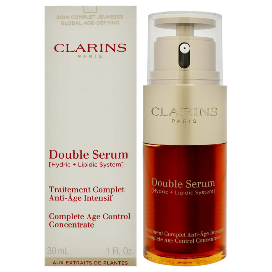 Clarins Double Serum Complete Age Control Concentrate 1 oz (tester) Skin Care 843711405692 In Red