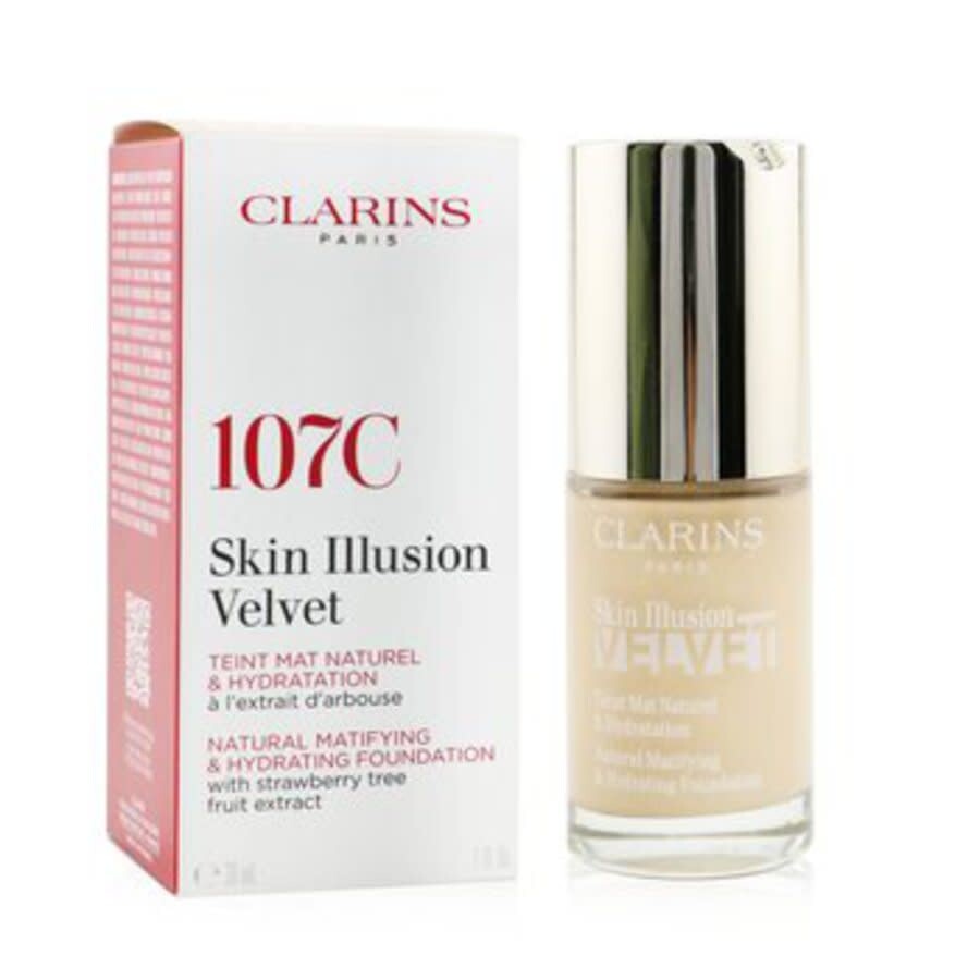 Clarins Ladies Skin Illusion Velvet Natural Matifying & Hydrating Foundation 1 oz # 107c Beige Makeu In Sand