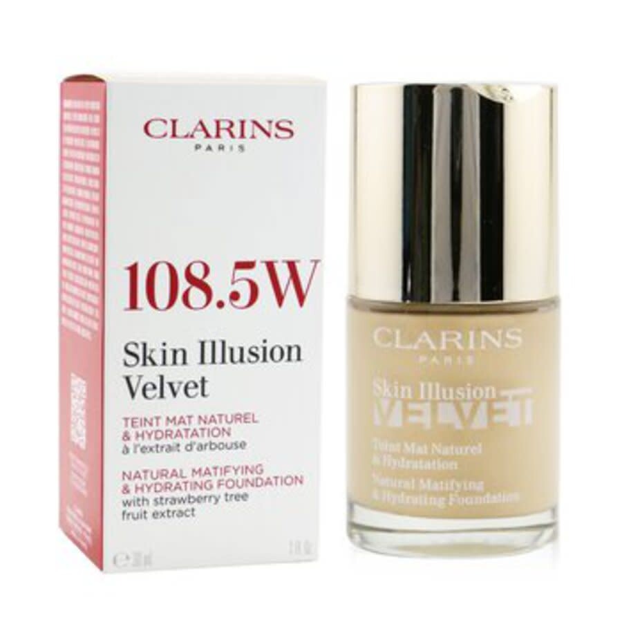 Shop Clarins Ladies Skin Illusion Velvet Natural Matifying & Hydrating Foundation 1 oz # 108.5w Cashew Ma