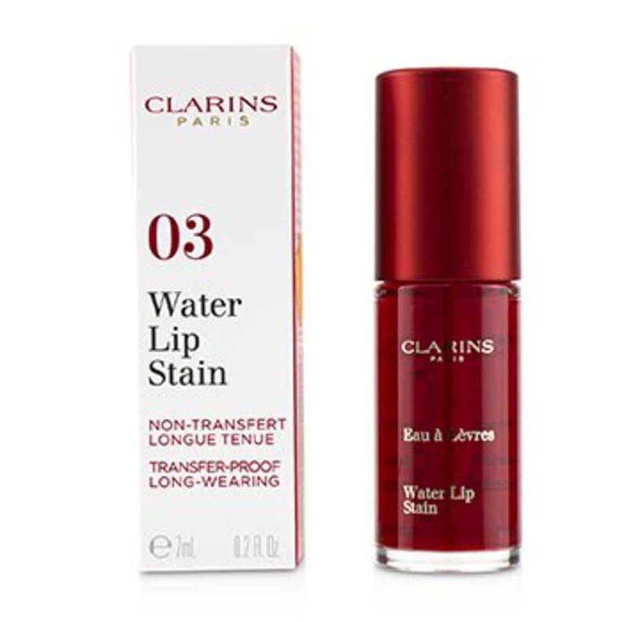 Clarins Ladies Water Lip Stain 03 Water Red Makeup 3380810105148 In Red