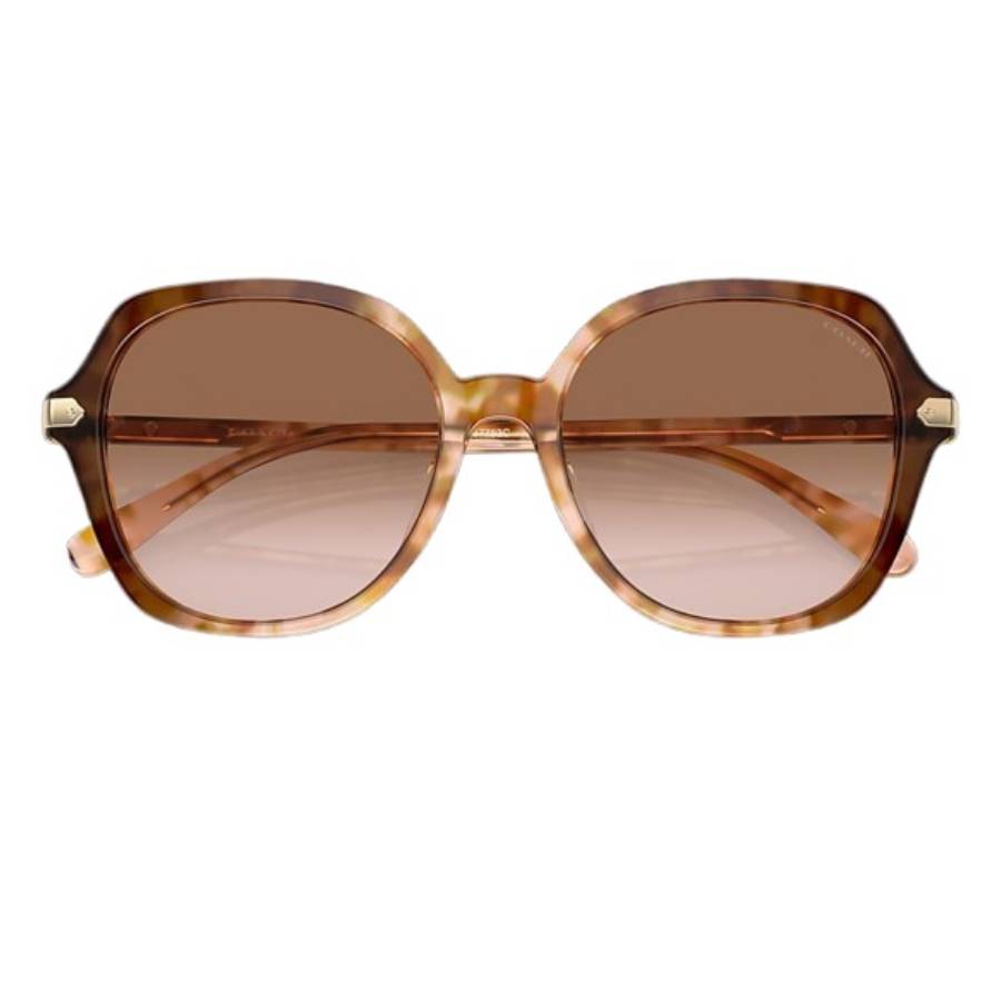 Coach Women\'s Oversized Sunglasses in Brown Gradient Coach HC8377U Cl925 - Round Olive Beige Gradient Frame  main image 4