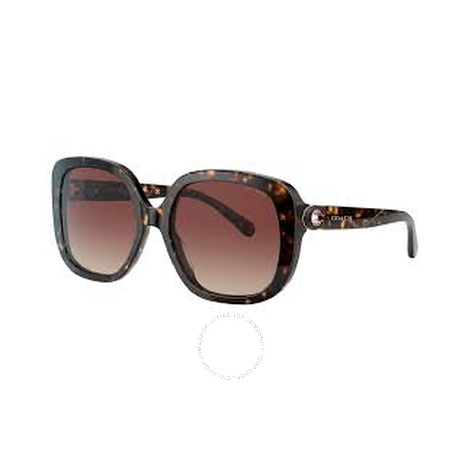 Coach Burgundy Grey Gradient Rectangular Ladies Sunglasses HC8292