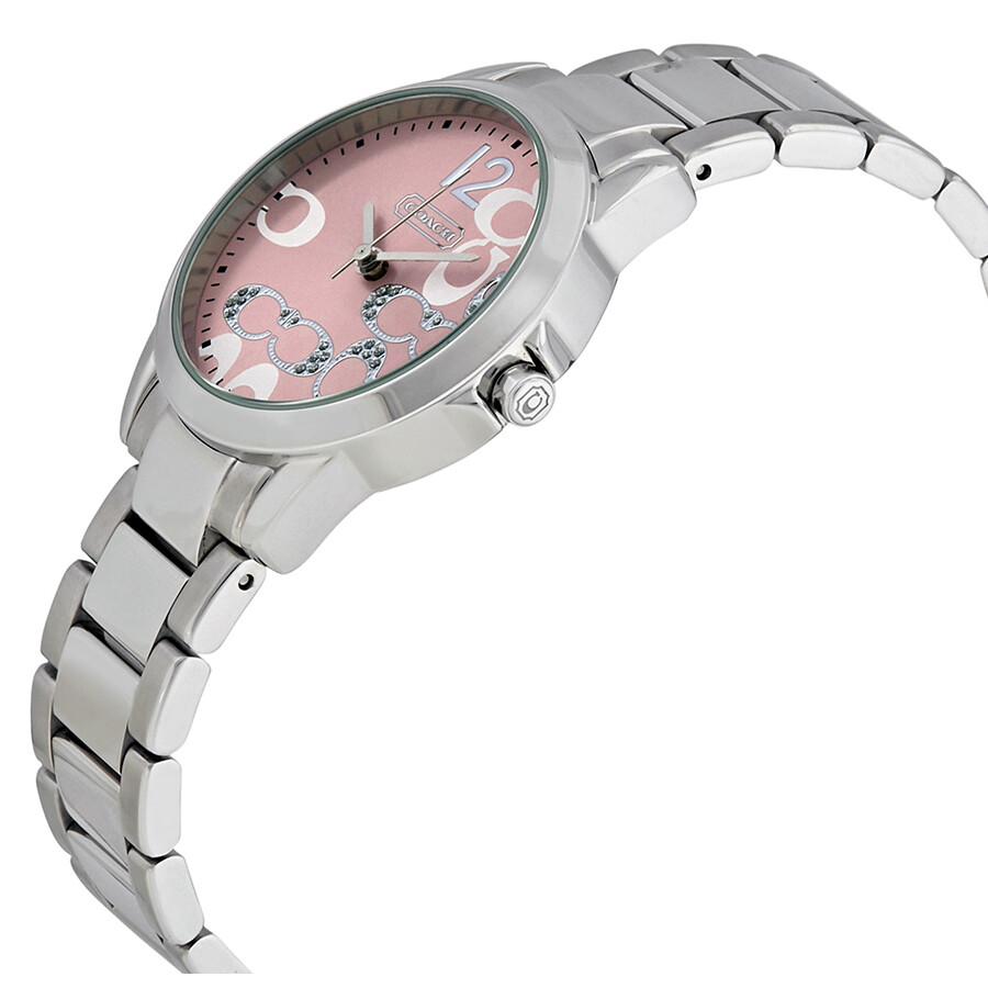 Coach Classic Pink Dial Stainless Steel Ladies Watch 14501617 Coach