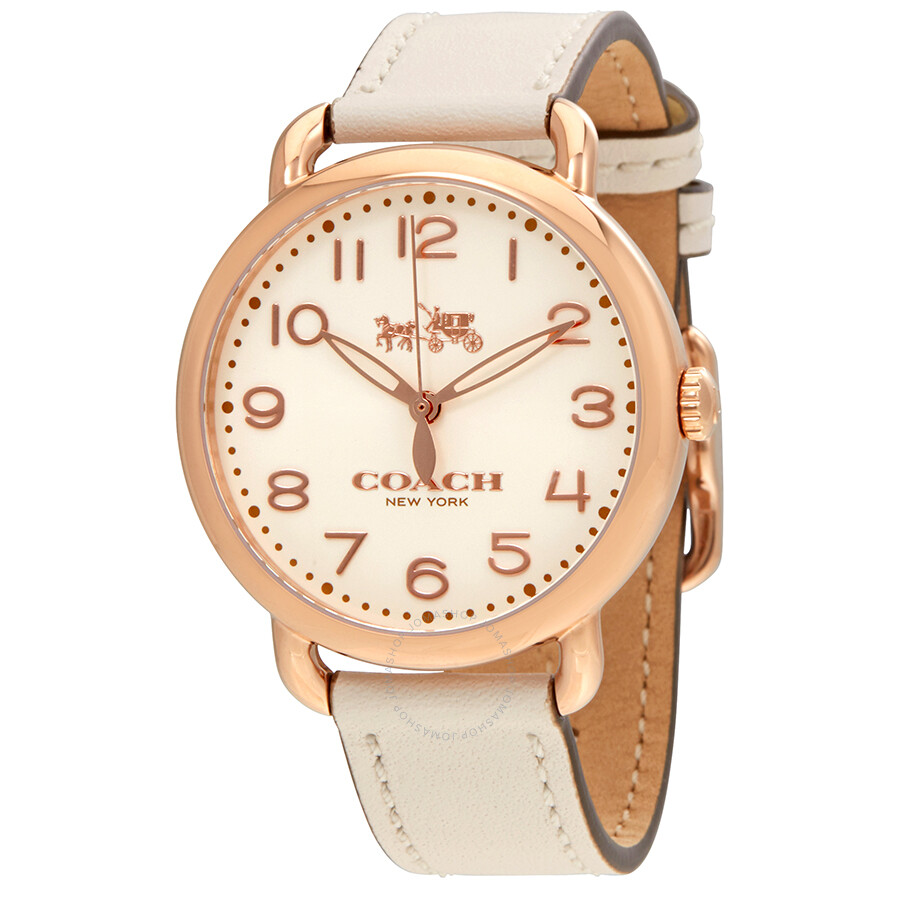 COACH コーチ 14503079 DELANCEY デランシー Coach Delancey White Dial White Leather Ladies Watch