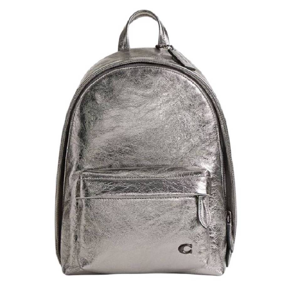 R*U様 COACH 12791 メタリック シルバー ハンドバック ポケット Coach Hall 22 Metallic Backpack CW415 ANT 196395534210 - Handbags