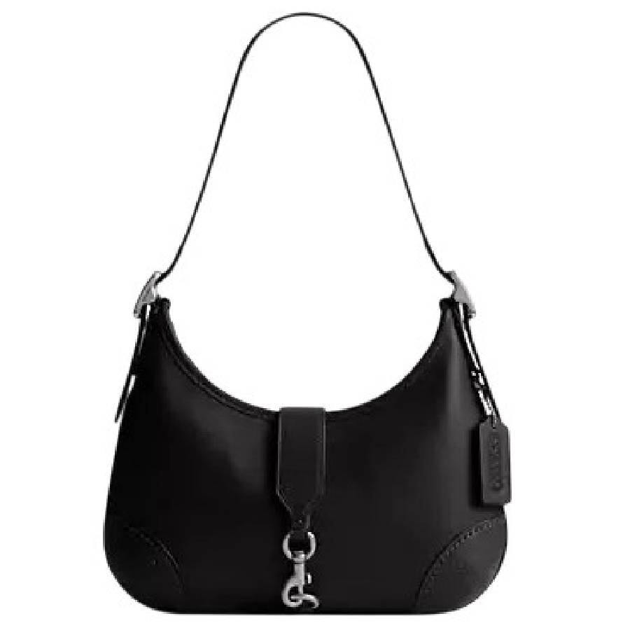Coach Hampton Hobo Leather Shoulder Bag In Black