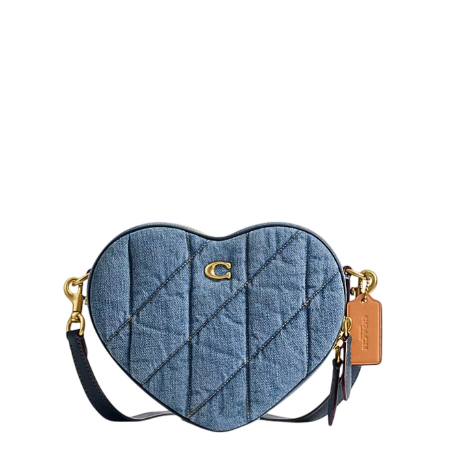 COACH COACH HEART CROSSBODY DENIM BAG