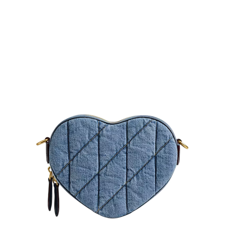 COACH COACH HEART CROSSBODY DENIM BAG