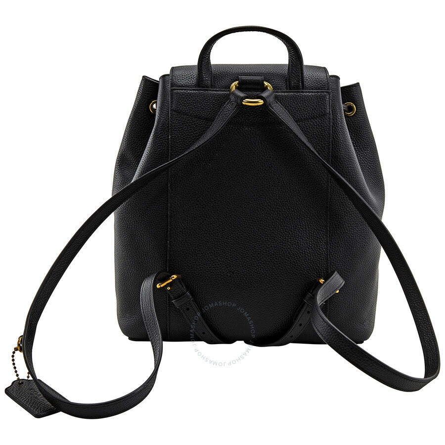 Coach Ladies Black Polished Pebble Leather Evie Backpack Fado.vn