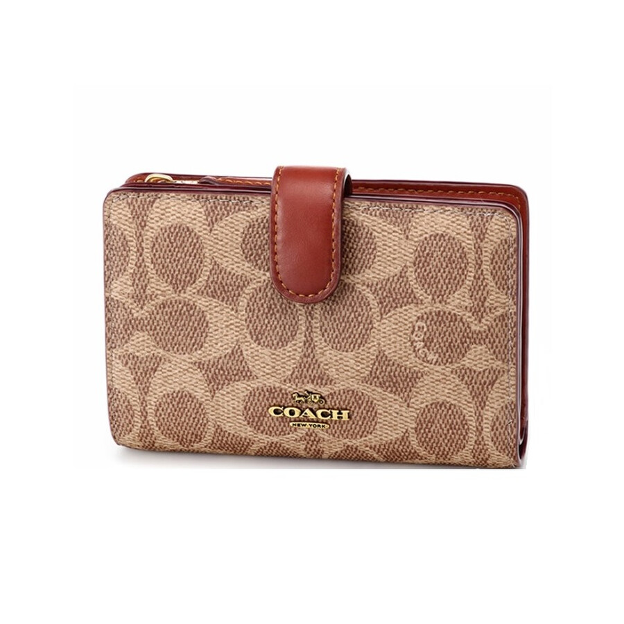 coach medium corner zip wallet black