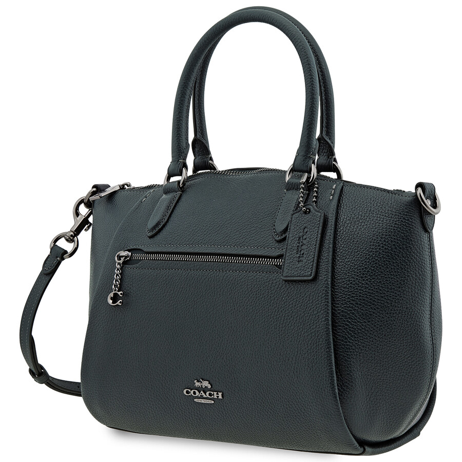 Coach Ladies Elise Satchel in Pine Green Pebble Leather 79316 GMN1A