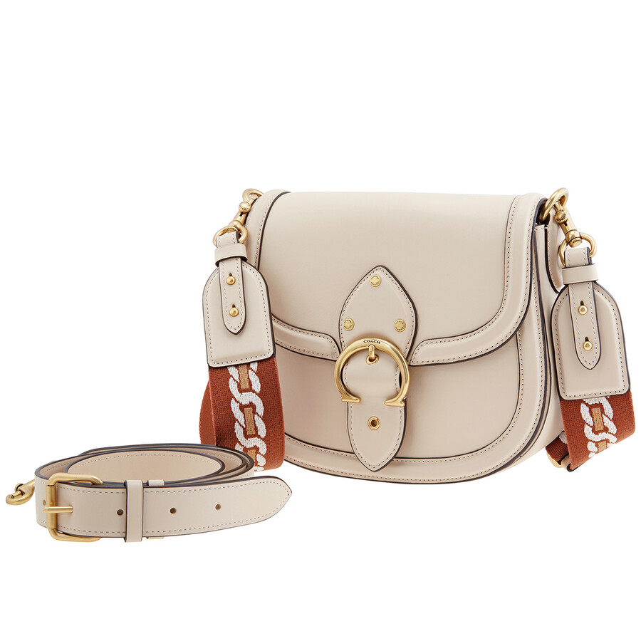 Coach Ladies Ivory Leather Beat Saddle Bag C3738 B4/IY 195031179242
