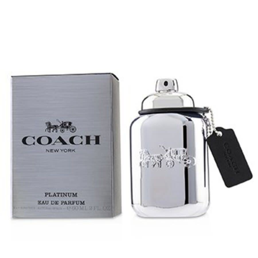 Shop Coach Men's Platinum Edp Spray 2 oz (60 Ml) In Black / Platinum