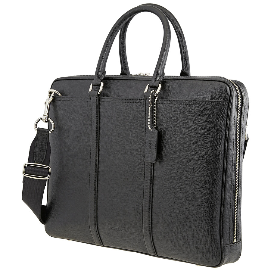 Coach Metropolitan Slim Leather Briefcase 24778 SV/BK 191202236295