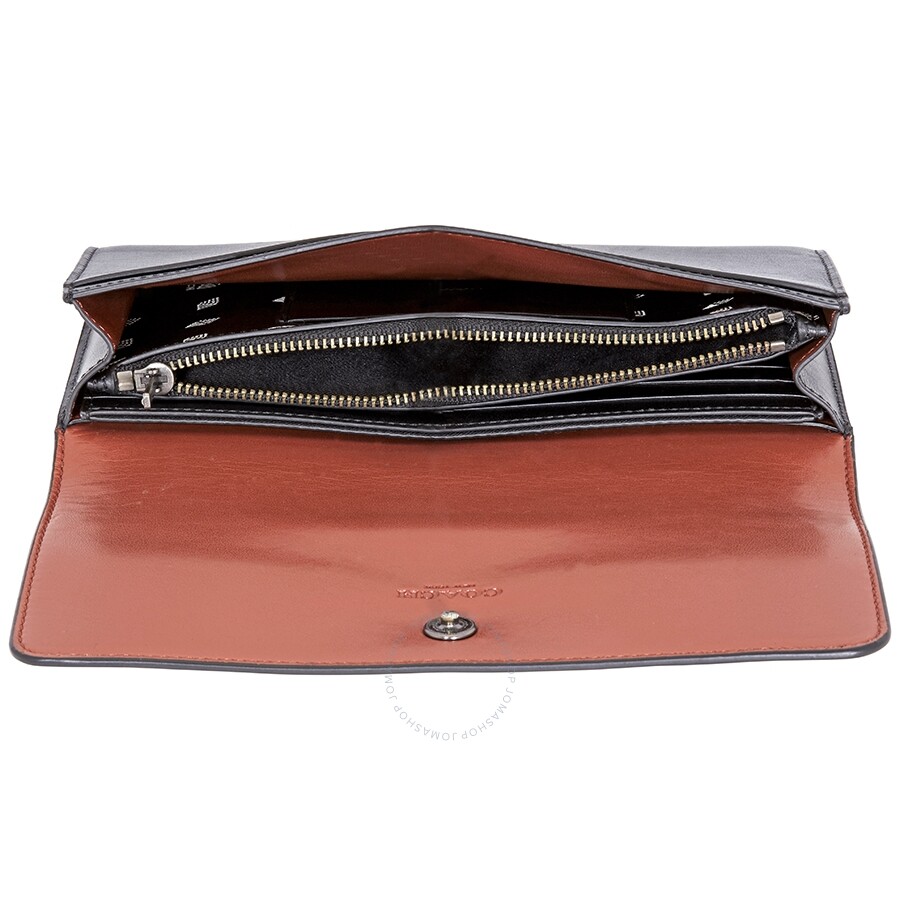 Coach Men's Travel Organizer Wallet Leather Black/White Multi Wllt Prnt Blk Coach Handbags