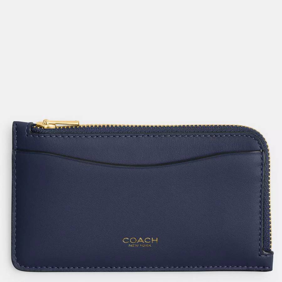 Coach New York Zip Leather Card Case CZ112 B4/NV 198685056938