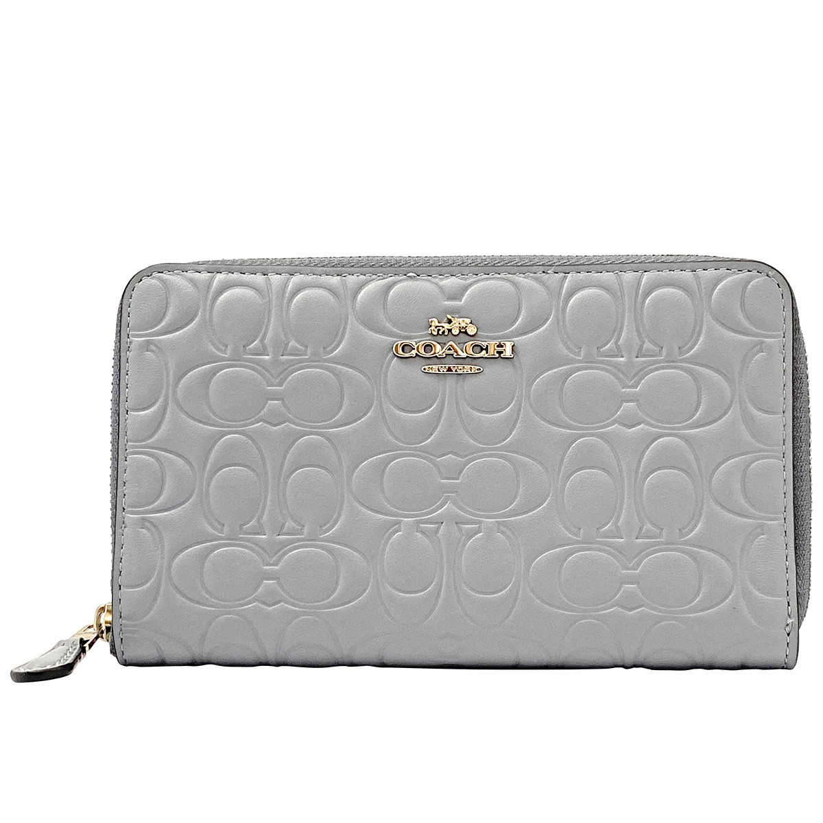 coach signature zip around wallet