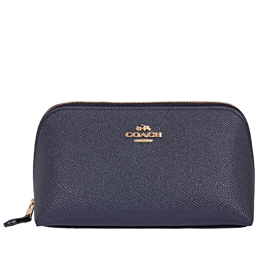 Coach Pebbled Leather Cosmetic Bag Navy 53067 888067730586 Handbags