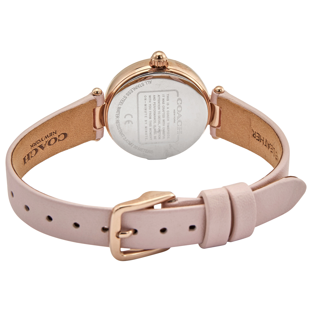 Coach Perry Mother of Pearl White Dial Blue Leather Strap Watch for Women - 14503271