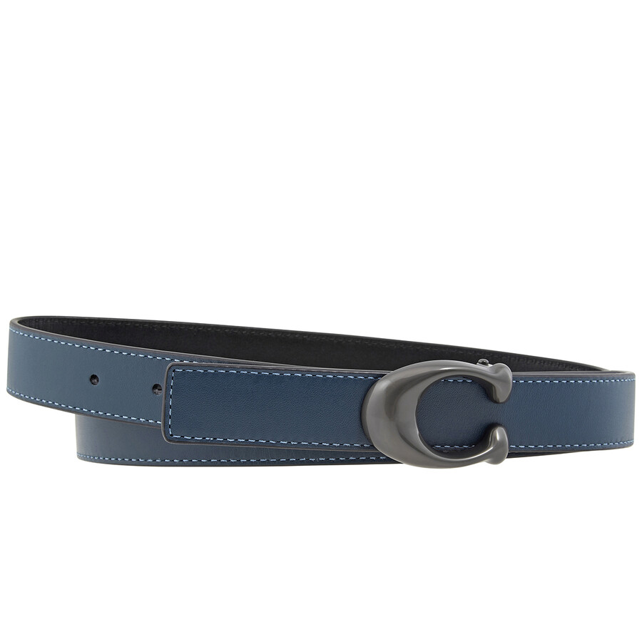 Coach Signature Buckle Reversible Calf Leather 25mm Belt, Brand Size