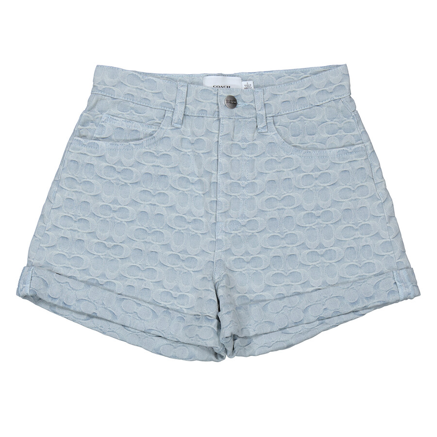 Signature Cotton Denim Shorts, Brand Size 0 (X-Small)