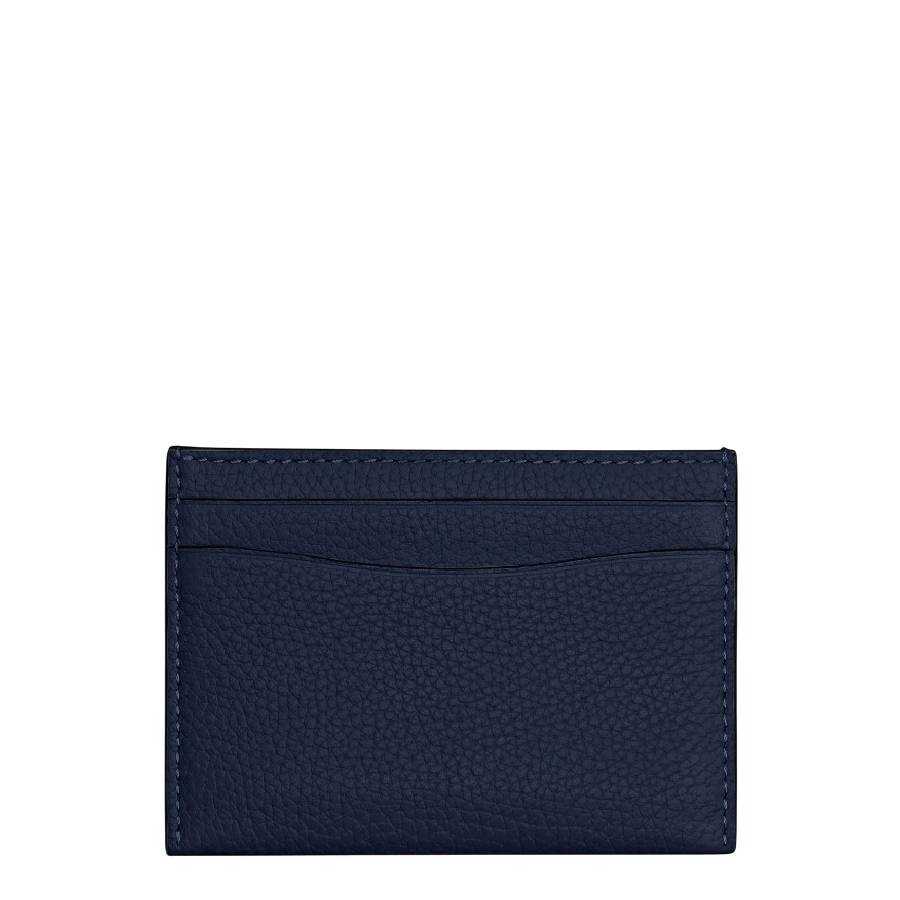 Coach Signature Leather Card Case In Blue