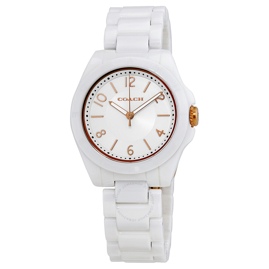 coach white ceramic watch