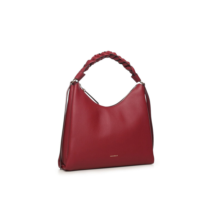 Coccinelle Bohemian Braided Handle Tote Bag In Red