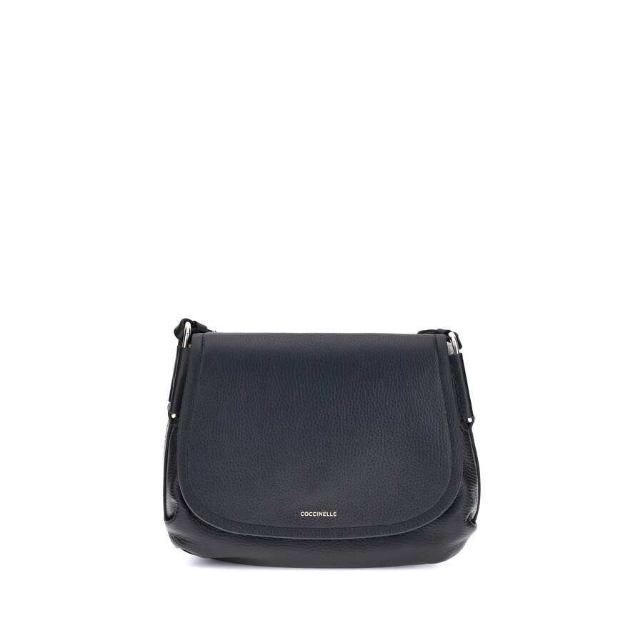 Coccinelle Flap-fastening Leather Cross-body Bag In Black