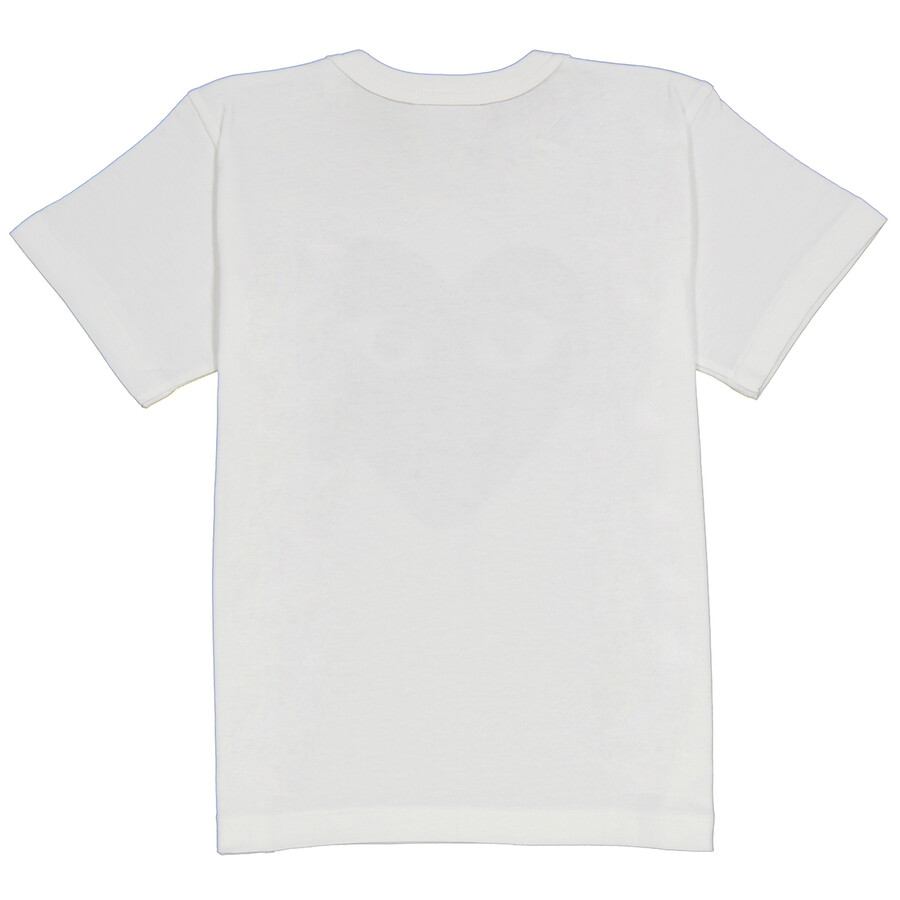 Comme Des Garçons Comme Des Garcons Kids Big Heart Print Short Sleeve T-shirt In White