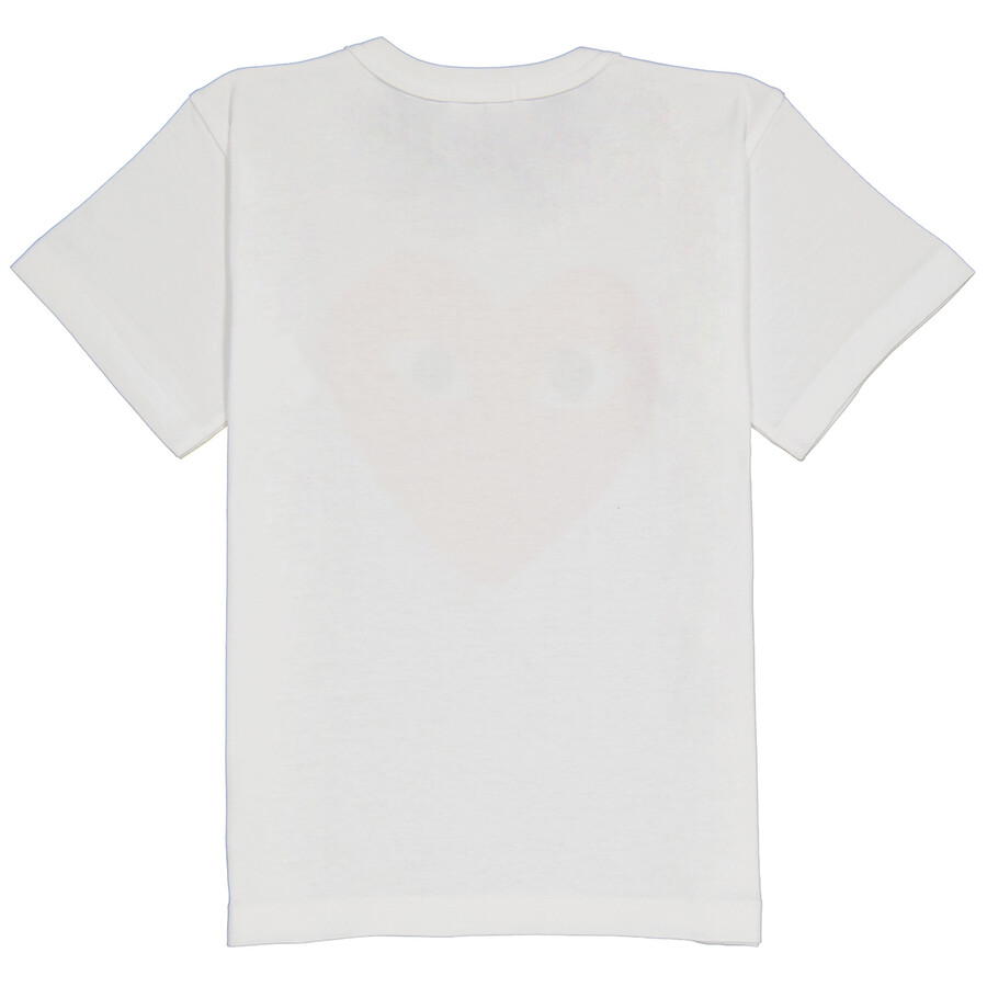 Comme Des Garçons Comme Des Garcons Kids Short-sleeve Big Heart Print T-shirt In White