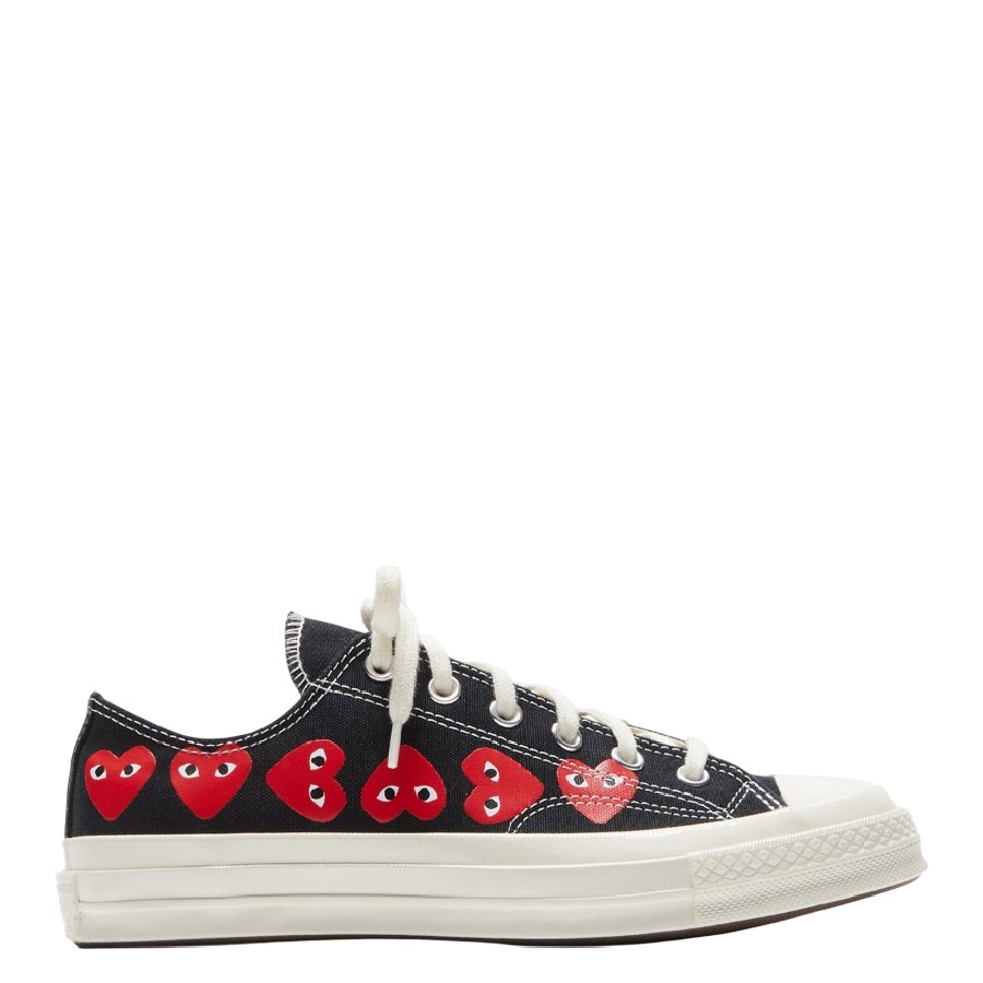 Comme Des Garcons Low Top Multi Heart Sneaker, Brand Size 8.5 (US