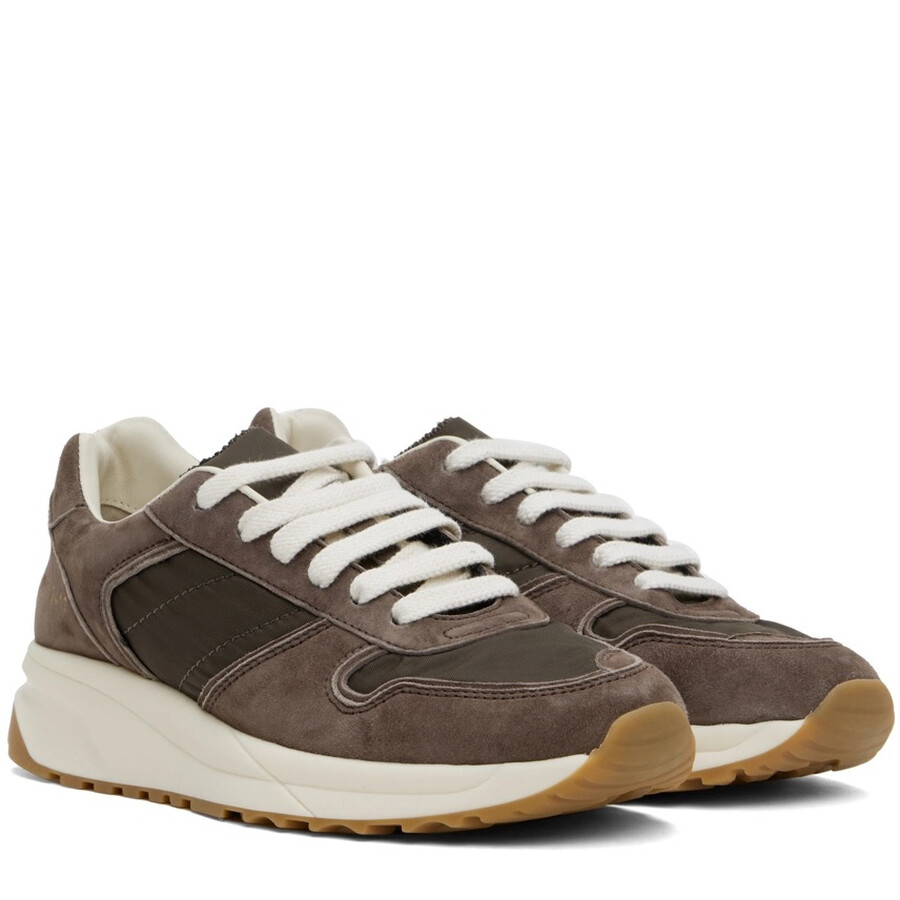 Common Projects Suede Nylon Track Sneakers In Brown